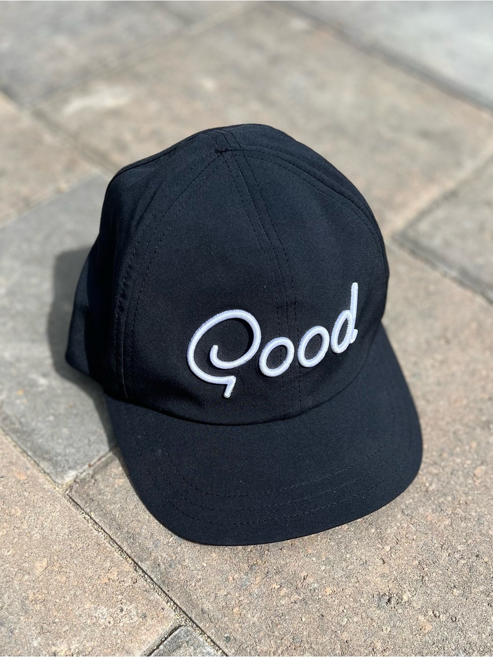 Good Good Golf Black Ace Fit 5-Panel Hat NWOT Script Logo Cap